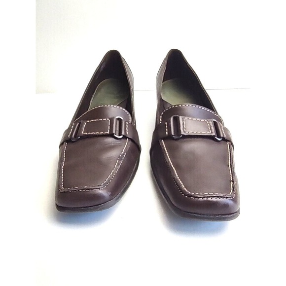 Aerosoles Latch Box Shoes Women's Size US 9‎ M Loafer W/Heel Brow Leather Upper - Picture 9 of 9